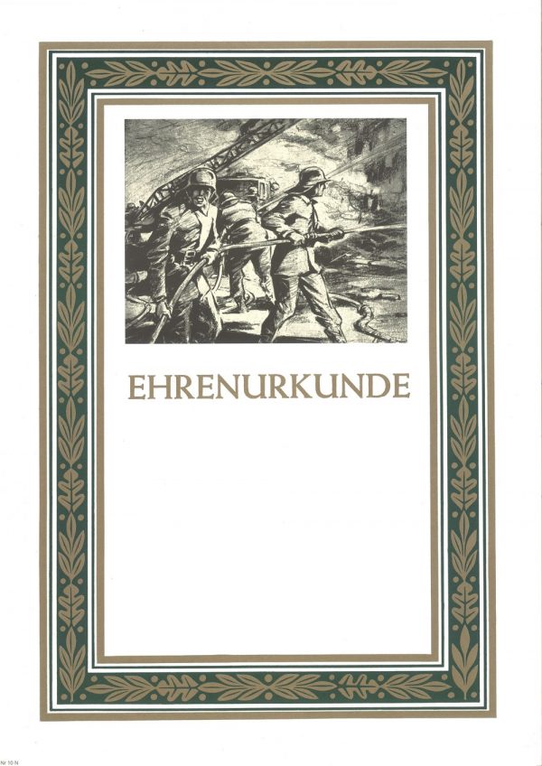 Urkunde Feuerwehr