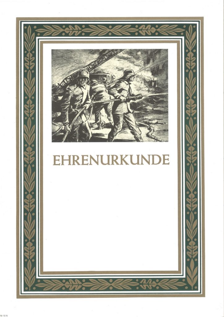 Urkunde Feuerwehr