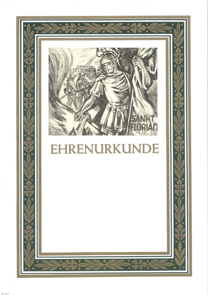 Urkunde Feuerwehr