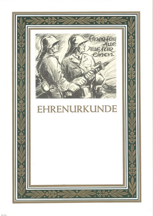 Urkunde Feuerwehr