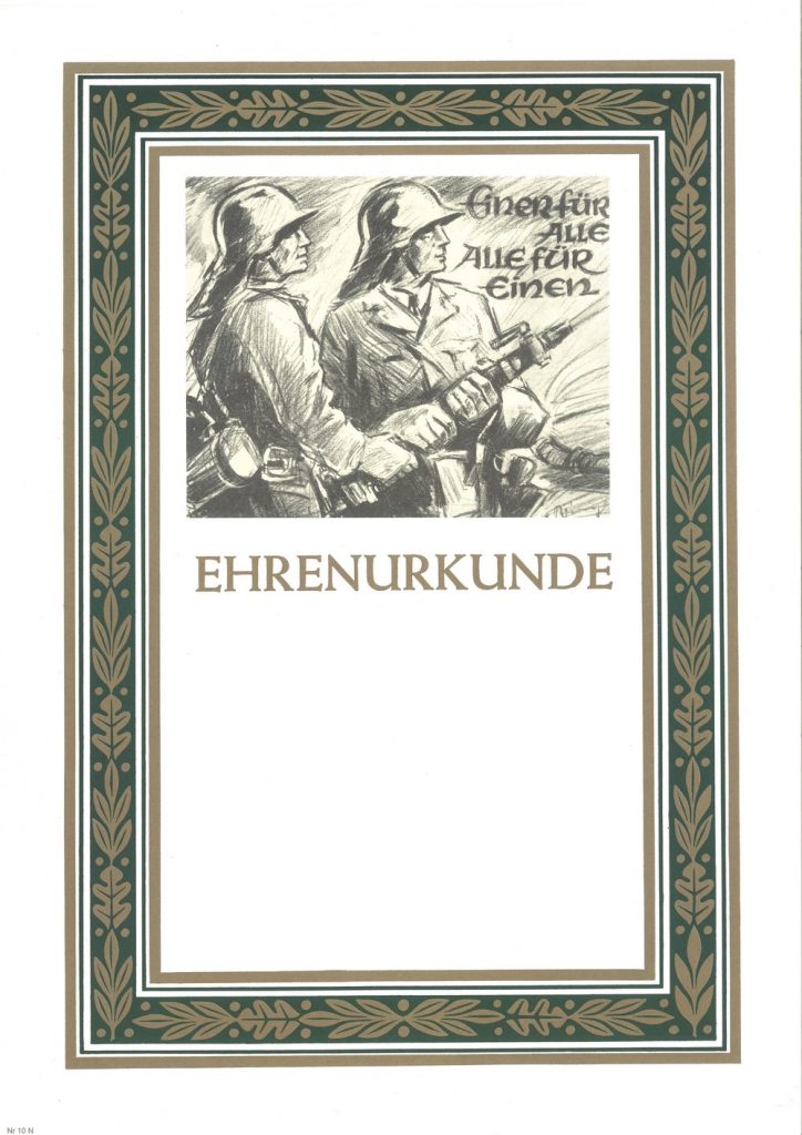 Urkunde Feuerwehr