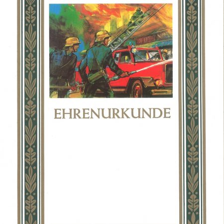 Urkunde Feuerwehr