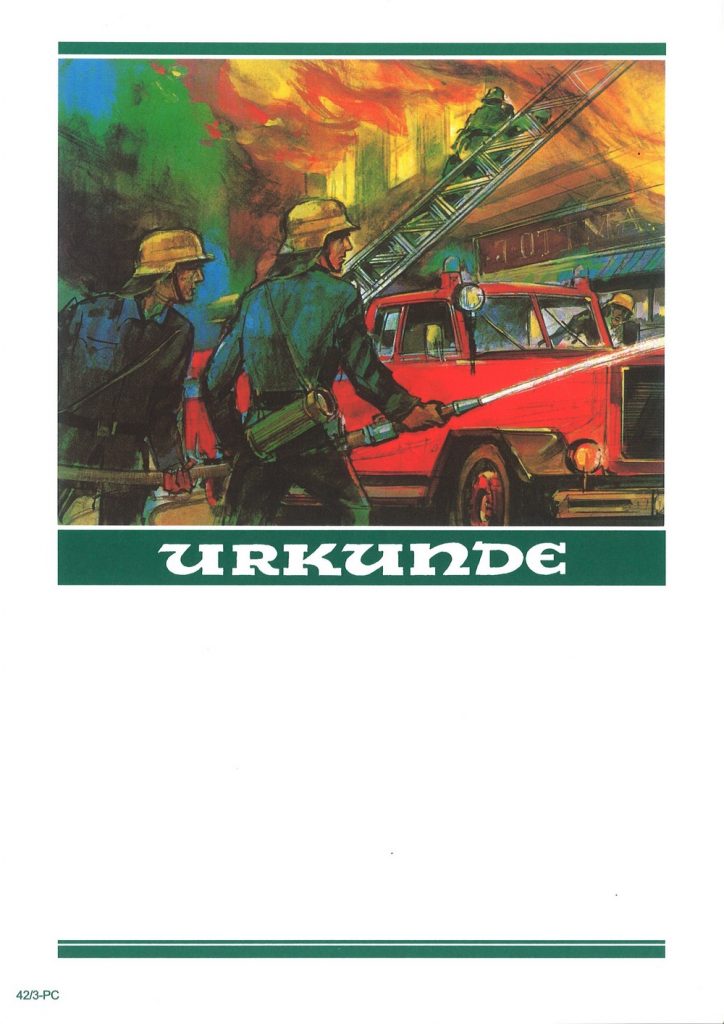 Urkunde Feuerwehr