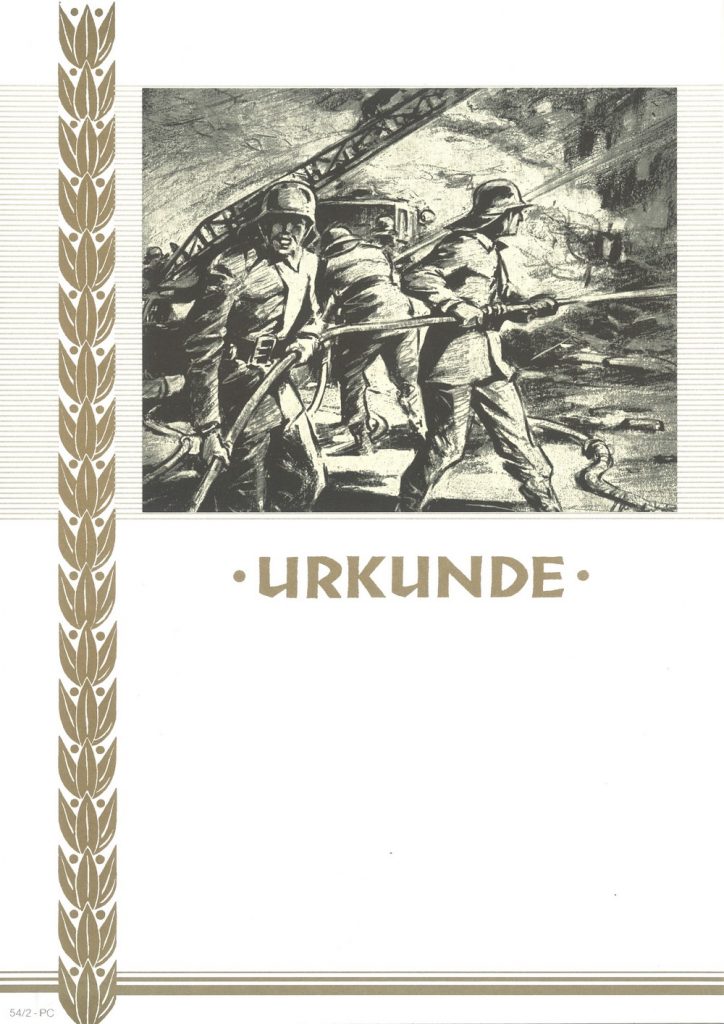 Urkunde Feuerwehr