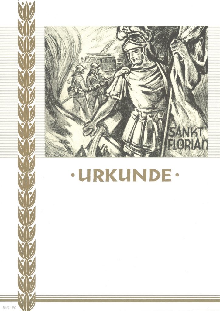 Urkunde Feuerwehr