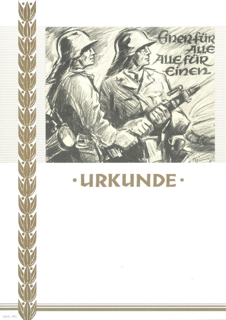 Urkunde Feuerwehr