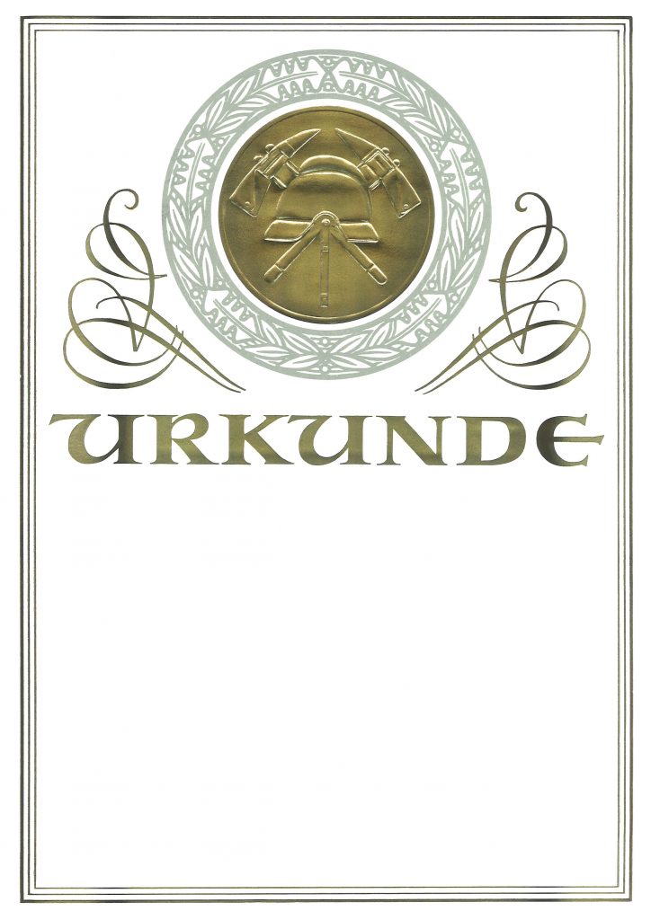 Urkunde Feuerwehr