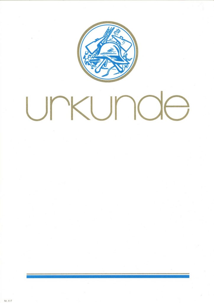 Urkunde Feuerwehr
